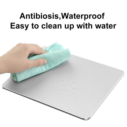 Metal Aluminum Mouse Pad Mat Hard Smooth Magic Thin Mousead Double Side Waterproof Fast and Accurate Control for Office Home