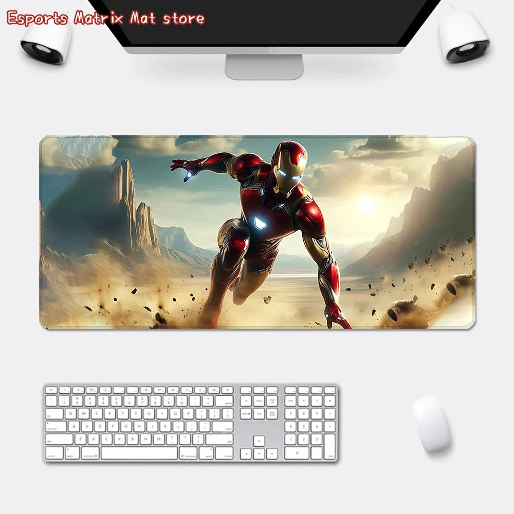 Iron Man Mousepad HD Printing Computer Gamers Locking Edge Non-slip Mouse Pad  Keyboard PC Desk Pad