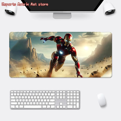 Iron Man Mousepad HD Printing Computer Gamers Locking Edge Non-slip Mouse Pad  Keyboard PC Desk Pad