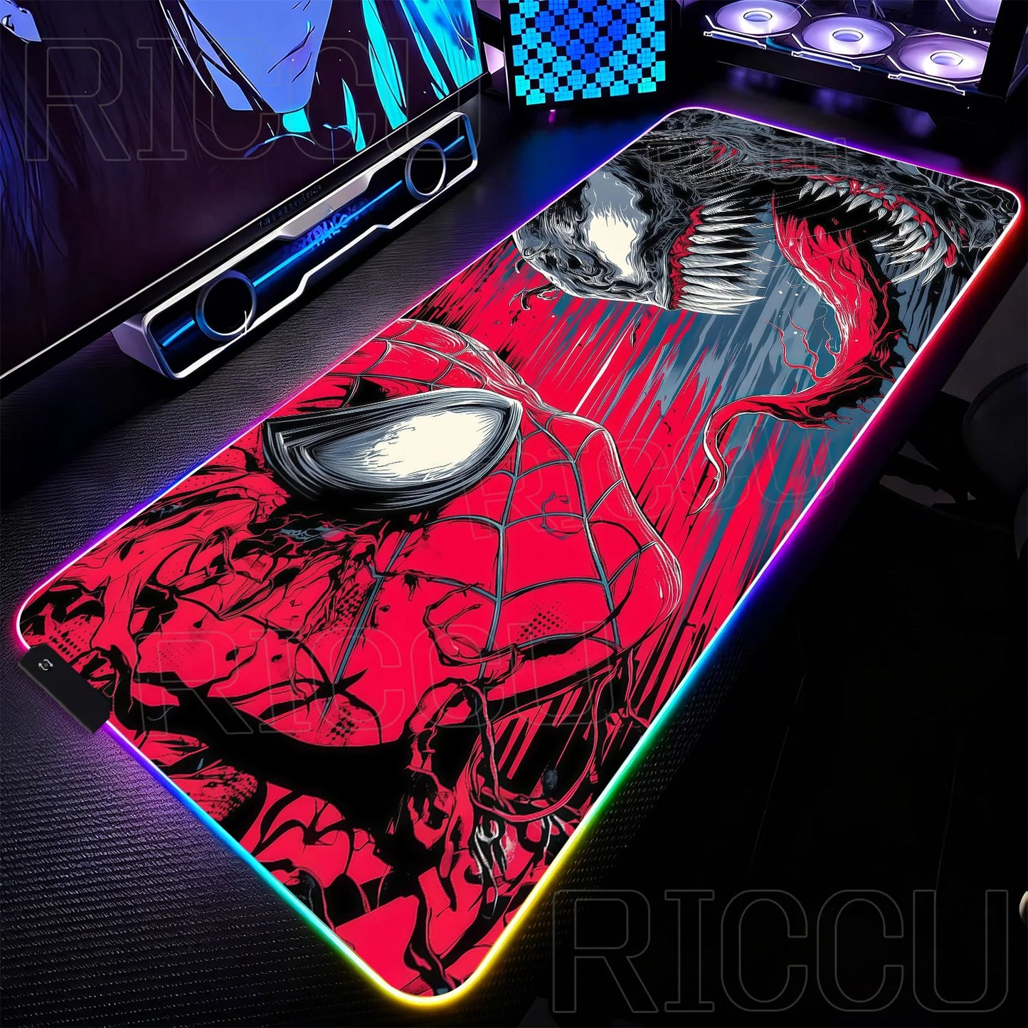 RGB 1000x500MM Marvel Large Mouse Pad Venom Computer Game PC Accessories LED expand Desk Mat Non Slip Printing Keyboard MousePad