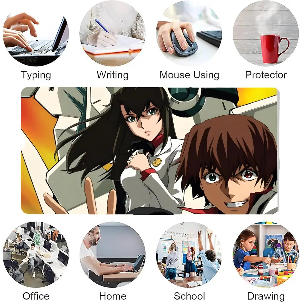 Linebarrels of Iron Mecha Anime Mouse Pad Mousepad Large Gaming Mouse Pad LockEdge Thickened Computer Keyboard Table Desk Mat
