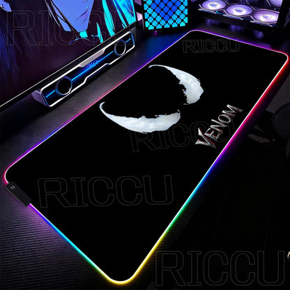 RGB 1000x500MM Marvel Large Mouse Pad Venom Computer Game PC Accessories LED expand Desk Mat Non Slip Printing Keyboard MousePad