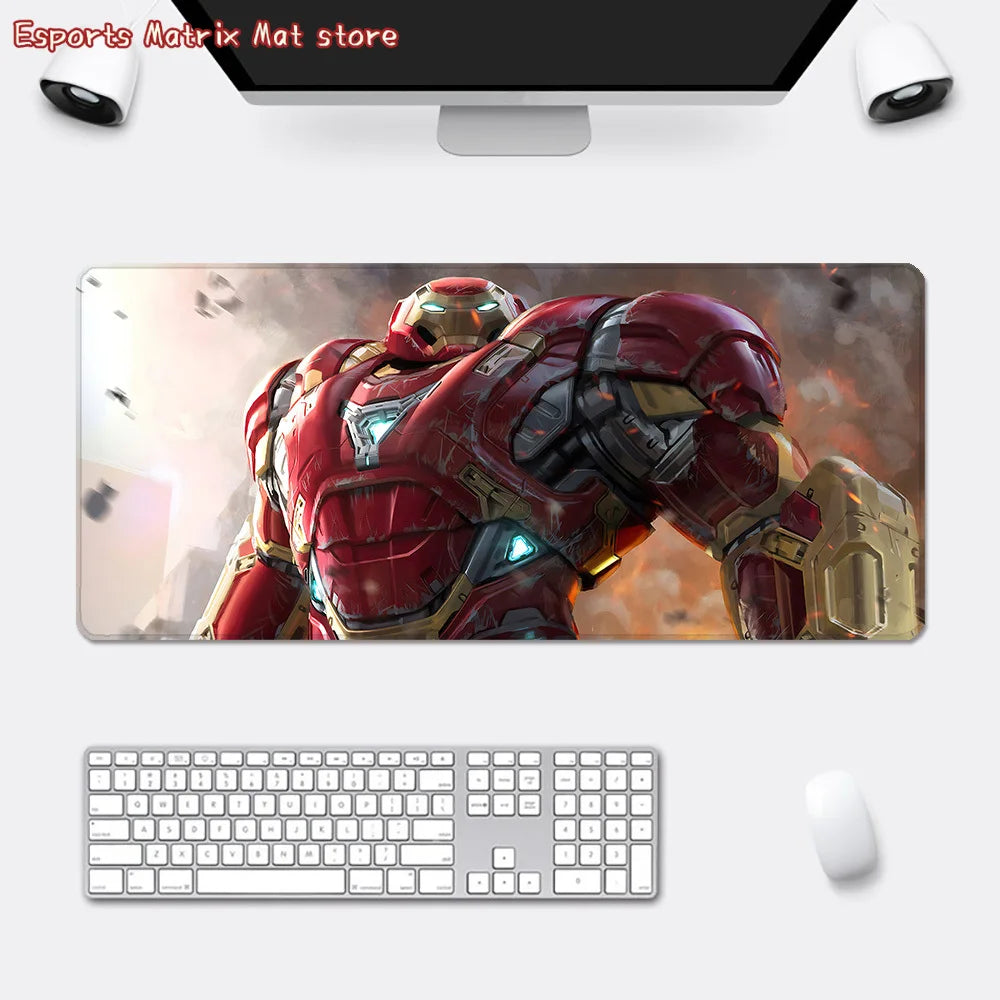 Iron Man Mousepad HD Printing Computer Gamers Locking Edge Non-slip Mouse Pad  Keyboard PC Desk Pad