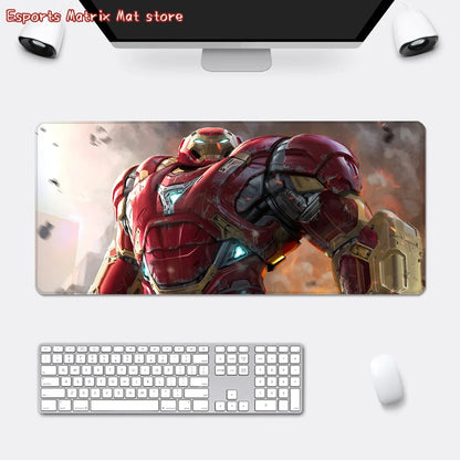 Iron Man Mousepad HD Printing Computer Gamers Locking Edge Non-slip Mouse Pad  Keyboard PC Desk Pad