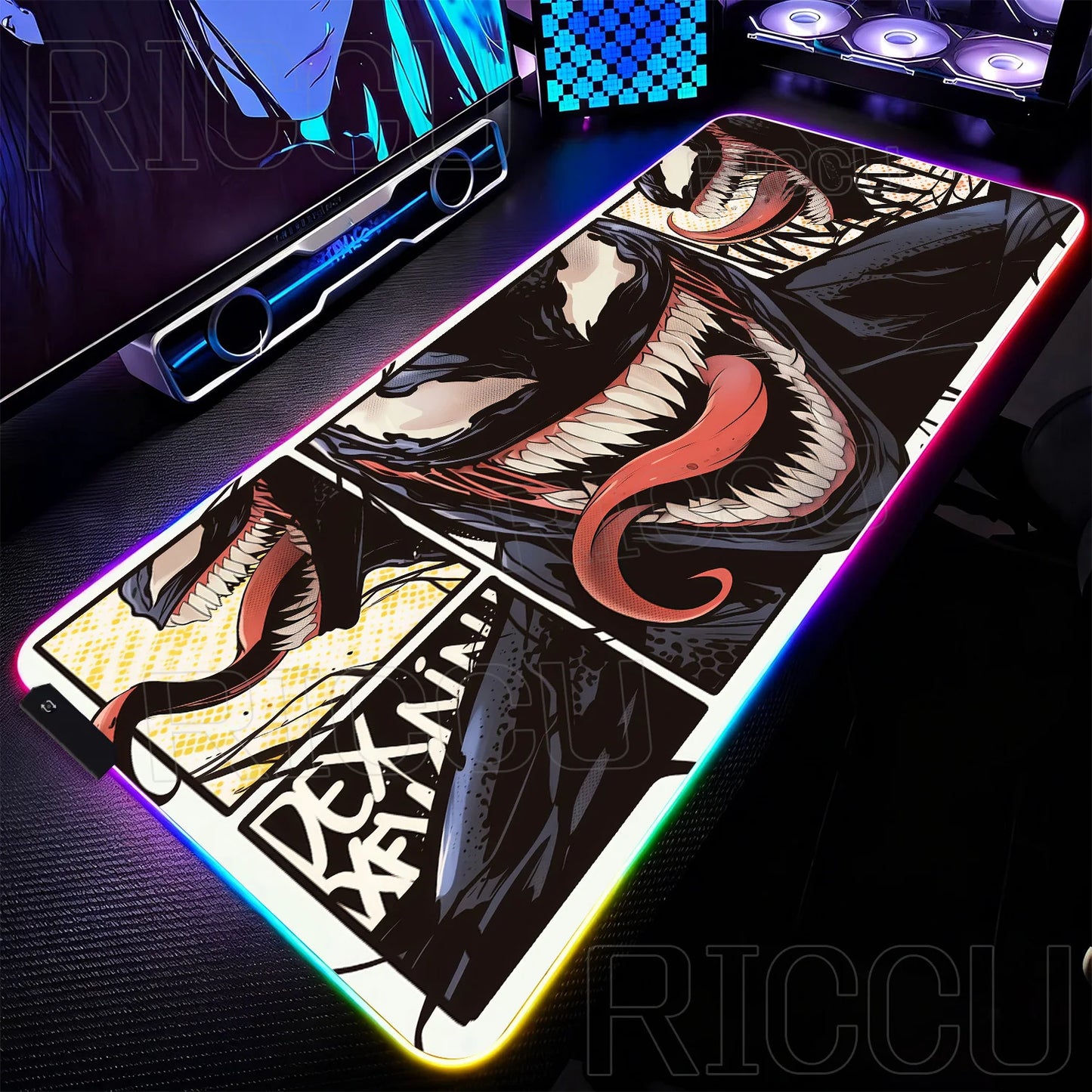 RGB 1000x500MM Marvel Large Mouse Pad Venom Computer Game PC Accessories LED expand Desk Mat Non Slip Printing Keyboard MousePad