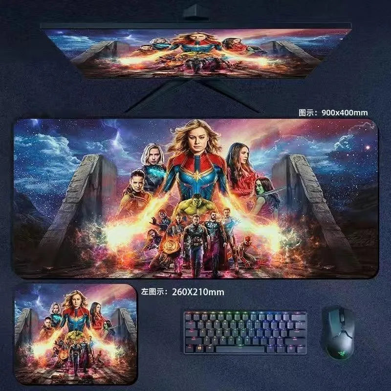 Mouse Pad the Avengers Iron Man Captain America Thor Hulk Ant-Man Black Widow Extra-Large Thickened Computer Keyboard Desk 90*40