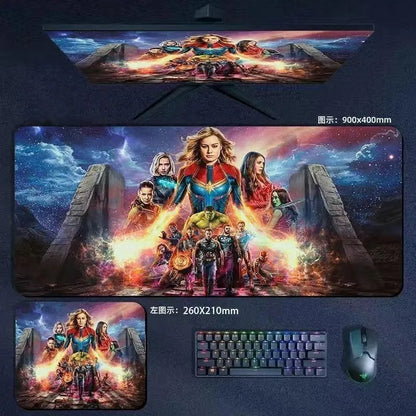 Mouse Pad the Avengers Iron Man Captain America Thor Hulk Ant-Man Black Widow Extra-Large Thickened Computer Keyboard Desk 90*40