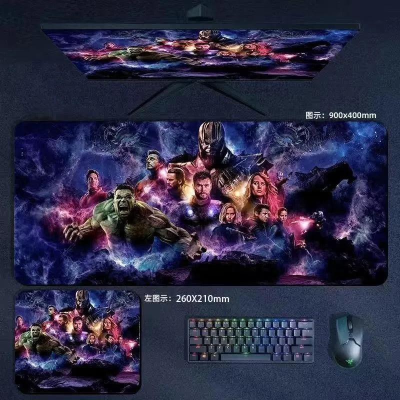 Mouse Pad the Avengers Iron Man Captain America Thor Hulk Ant-Man Black Widow Extra-Large Thickened Computer Keyboard Desk 90*40