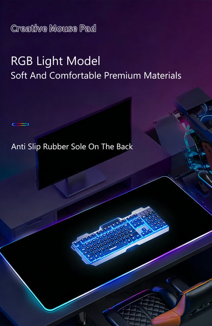 Movie I-Iron Man  Mouse Pad Waterproof RGB LED Light Colorful Game Keyboard Non-slip Cover Desk-mat Surface