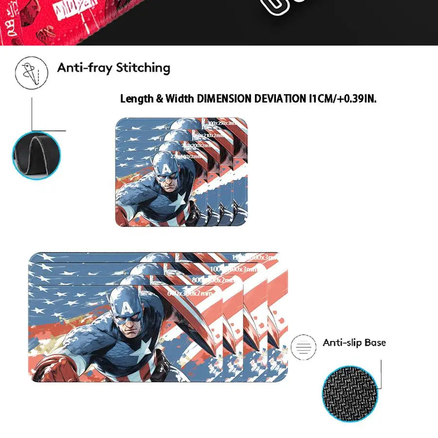 Mouse Pad Desk accessories Game Console Pad Keyboard Mouse Pad office Pad Computer Laptop Pad Waterproof Marvel Captain America