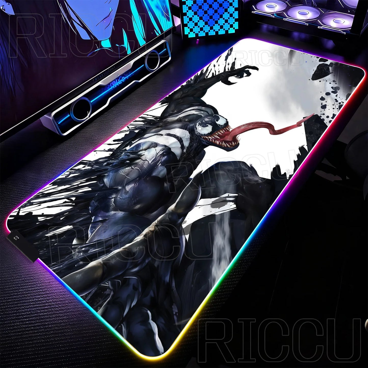 RGB 1000x500MM Marvel Large Mouse Pad Venom Computer Game PC Accessories LED expand Desk Mat Non Slip Printing Keyboard MousePad