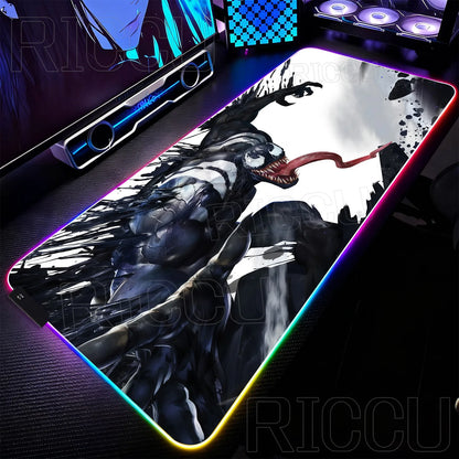RGB 1000x500MM Marvel Large Mouse Pad Venom Computer Game PC Accessories LED expand Desk Mat Non Slip Printing Keyboard MousePad