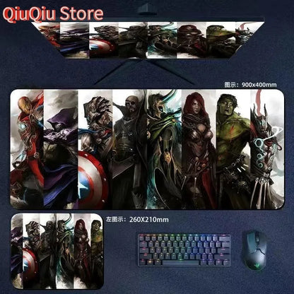 Mouse Pad the Avengers Iron Man Captain America Thor Hulk Ant-Man Black Widow Extra-Large Thickened Computer Keyboard Desk 90*40