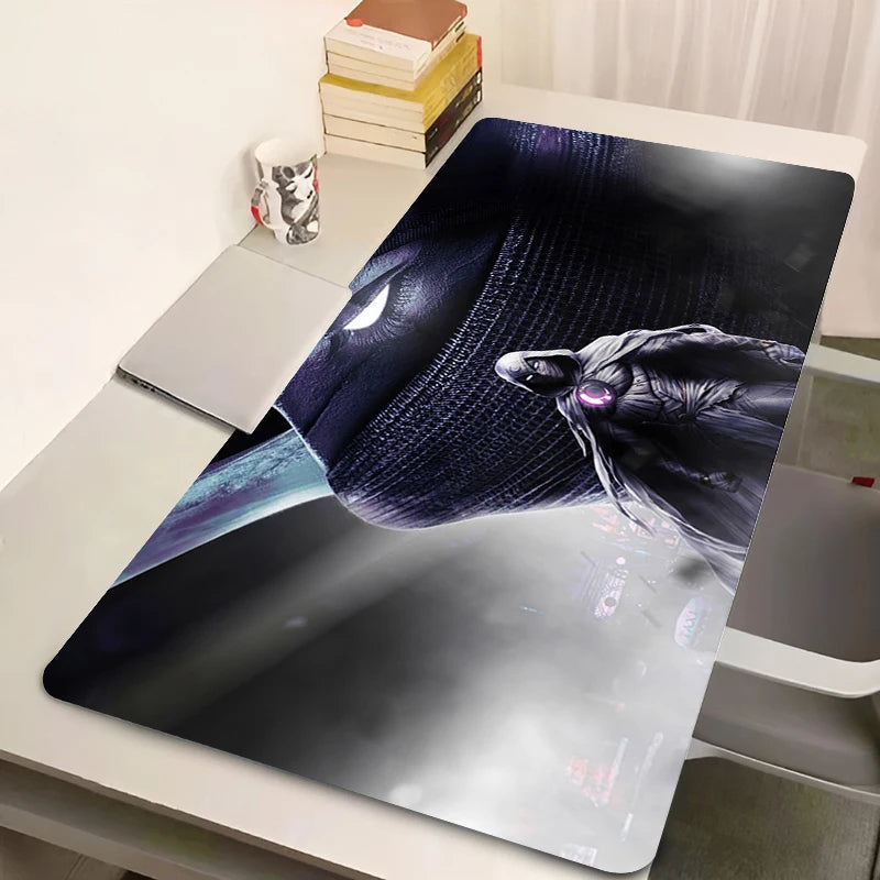 Marvel Moon Knight Mouse Pad Computer Black And White Gaming Mousepad Large Gamer Accessories Keyboard Rug Laptop Anime Desk Mat