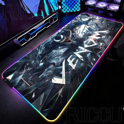 RGB 1000x500MM Marvel Large Mouse Pad Venom Computer Game PC Accessories LED expand Desk Mat Non Slip Printing Keyboard MousePad