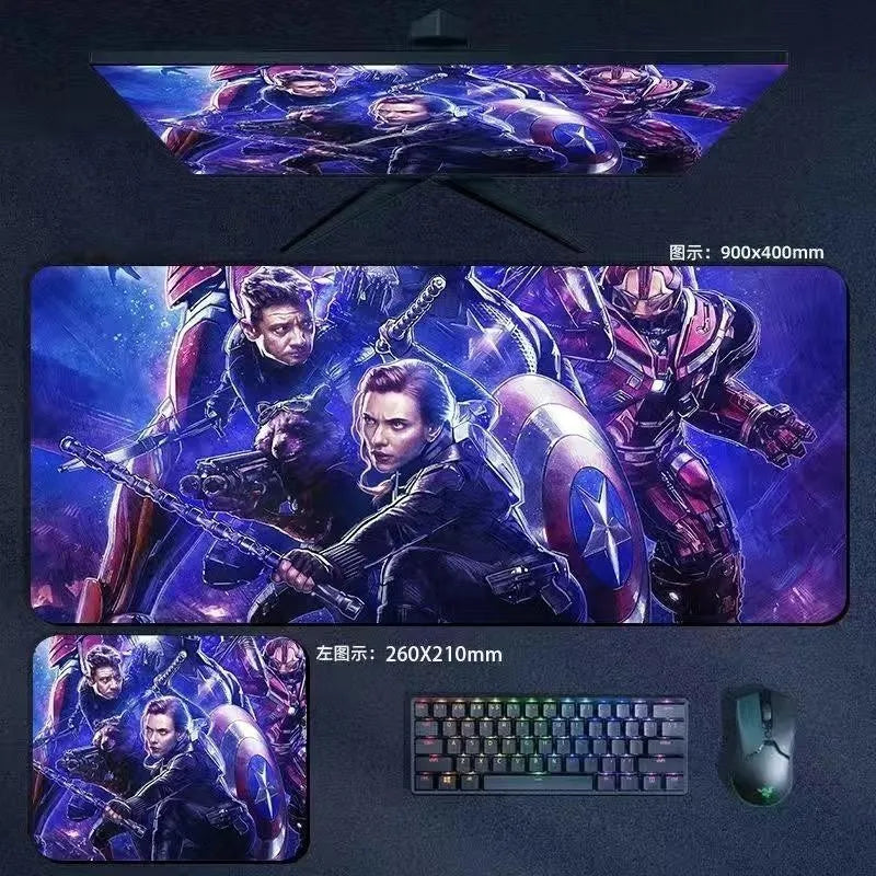 Mouse Pad the Avengers Iron Man Captain America Thor Hulk Ant-Man Black Widow Extra-Large Thickened Computer Keyboard Desk 90*40
