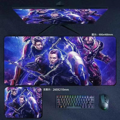 Mouse Pad the Avengers Iron Man Captain America Thor Hulk Ant-Man Black Widow Extra-Large Thickened Computer Keyboard Desk 90*40