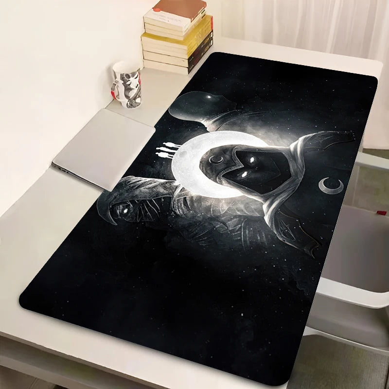 Marvel Moon Knight Mouse Pad Computer Black And White Gaming Mousepad Large Gamer Accessories Keyboard Rug Laptop Anime Desk Mat