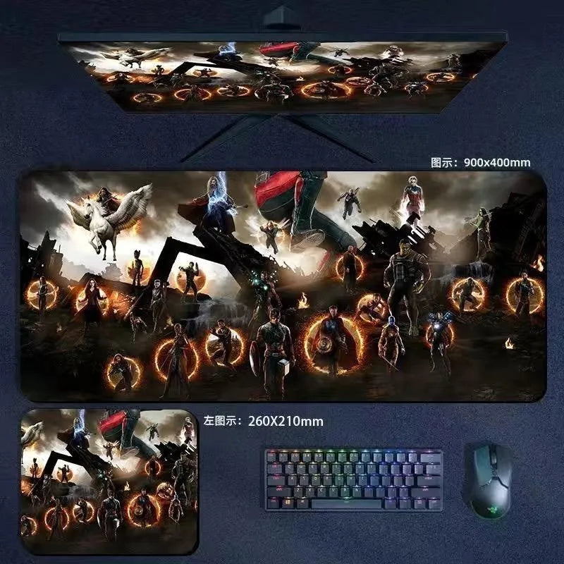 Mouse Pad the Avengers Iron Man Captain America Thor Hulk Ant-Man Black Widow Extra-Large Thickened Computer Keyboard Desk 90*40