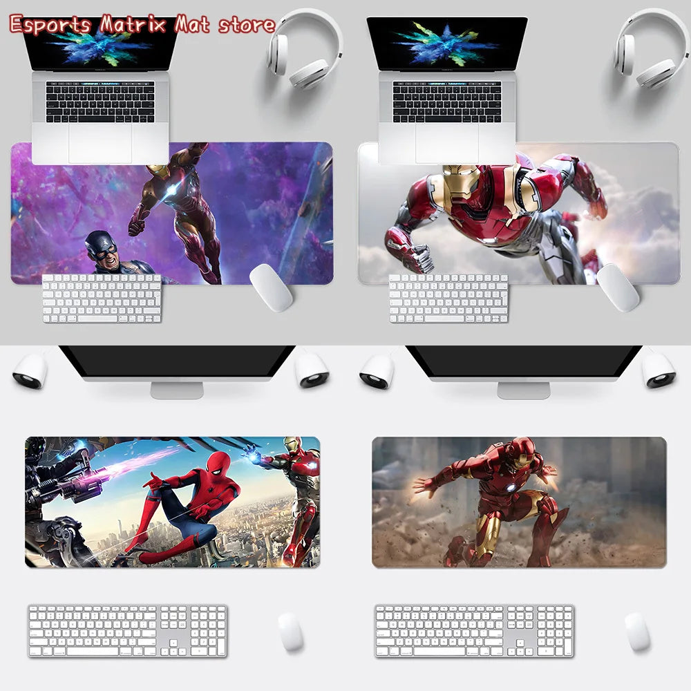 Iron Man Mousepad HD Printing Computer Gamers Locking Edge Non-slip Mouse Pad  Keyboard PC Desk Pad