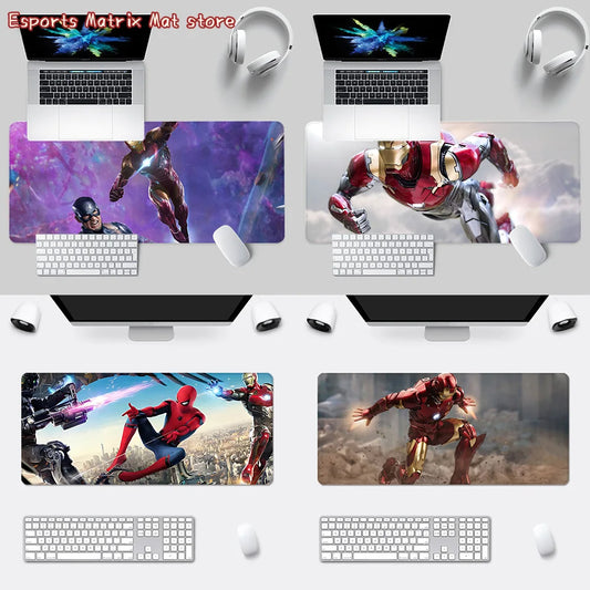 Iron Man Mousepad HD Printing Computer Gamers Locking Edge Non-slip Mouse Pad  Keyboard PC Desk Pad