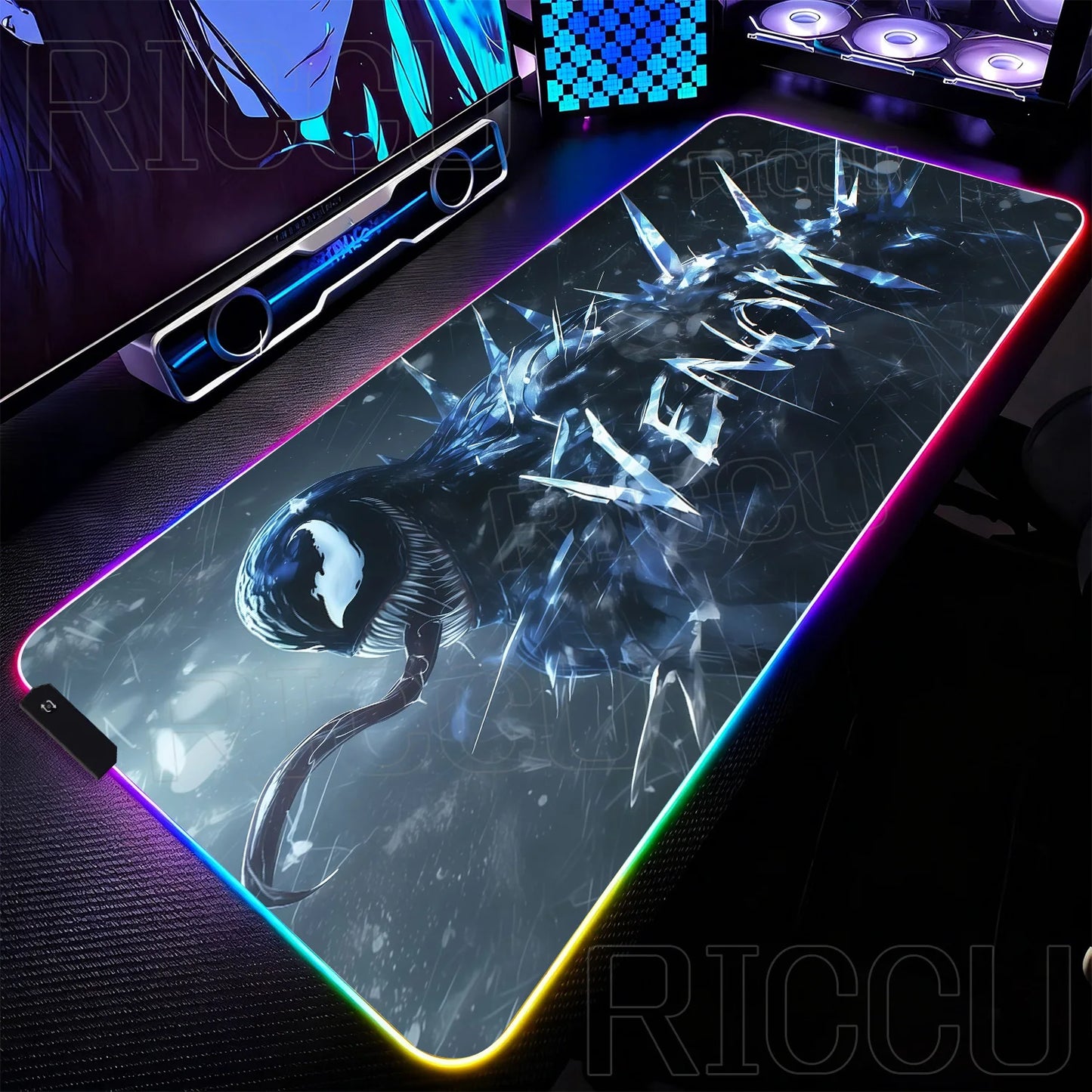 RGB 1000x500MM Marvel Large Mouse Pad Venom Computer Game PC Accessories LED expand Desk Mat Non Slip Printing Keyboard MousePad