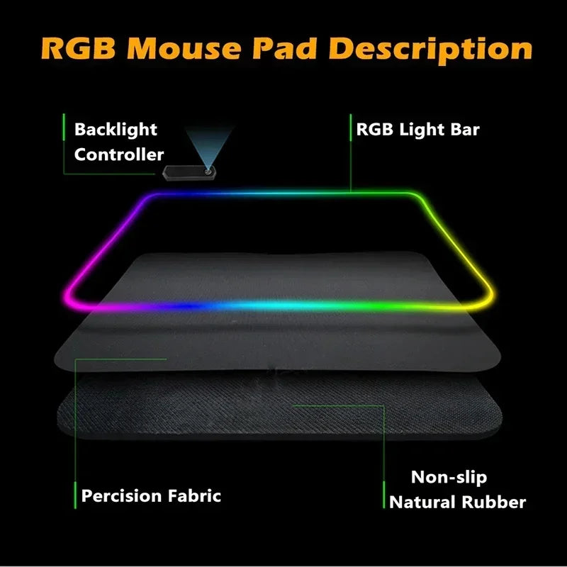Marvel Avengers Assemble Mouse Pad RGB Backlit Mouse Pad Laptop Mouse Pad Laptop Gamer Computer Desk Gaming Accessories
