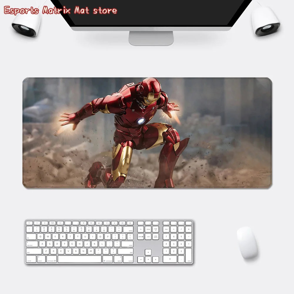 Iron Man Mousepad HD Printing Computer Gamers Locking Edge Non-slip Mouse Pad  Keyboard PC Desk Pad