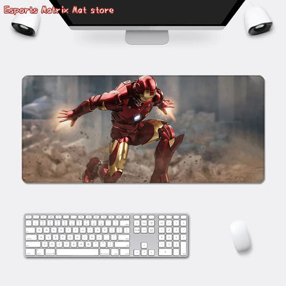Iron Man Mousepad HD Printing Computer Gamers Locking Edge Non-slip Mouse Pad  Keyboard PC Desk Pad