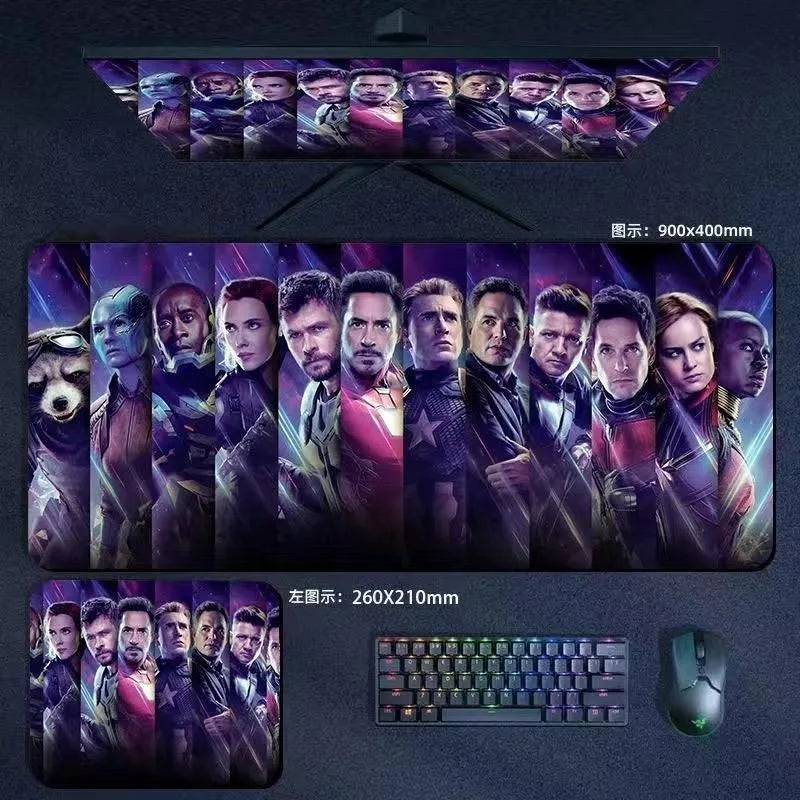 Mouse Pad the Avengers Iron Man Captain America Thor Hulk Ant-Man Black Widow Extra-Large Thickened Computer Keyboard Desk 90*40