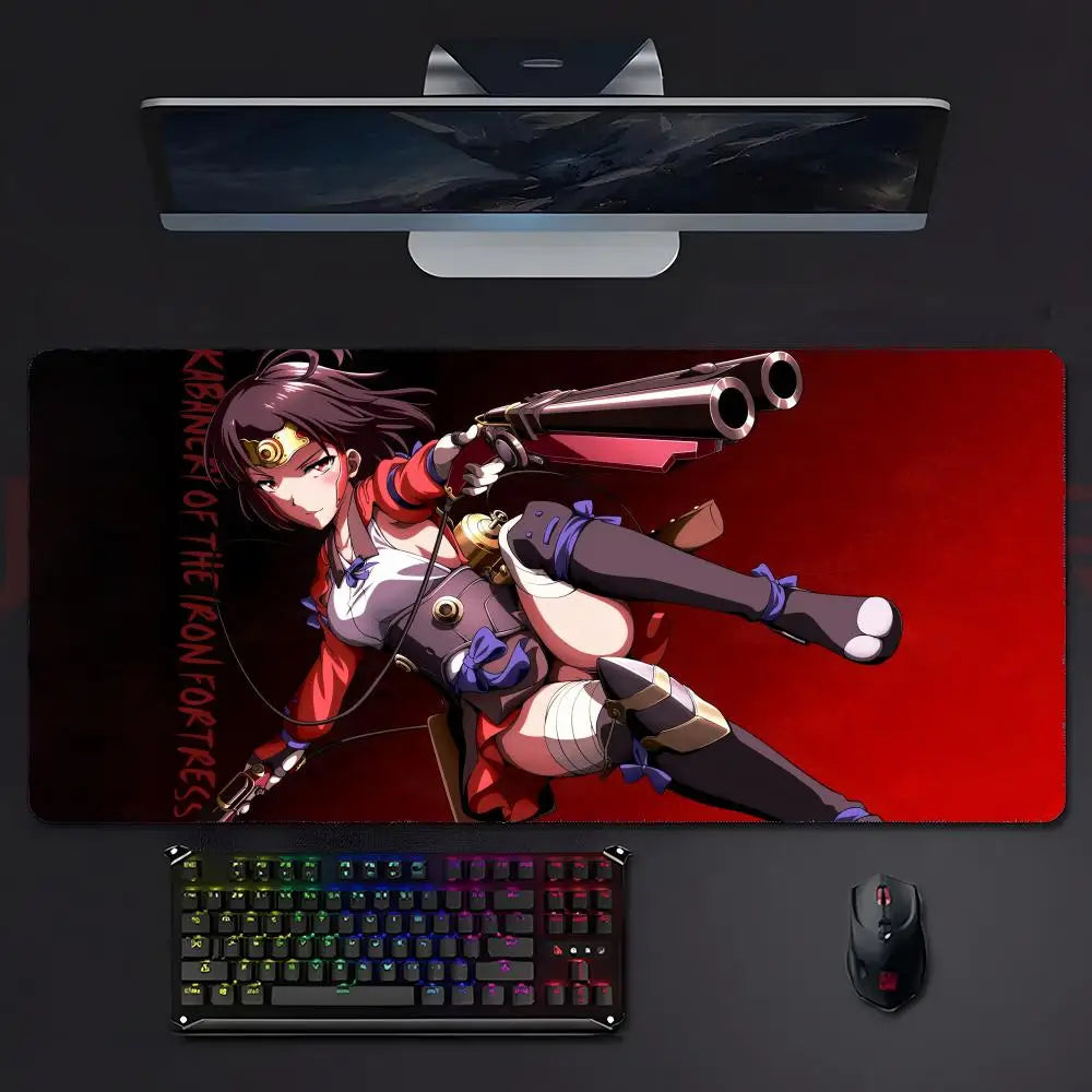 K-KABANERI OF THE IRON FORTRESS Anime Action Mouse Pad Mousepad Large Gaming LockEdge Thickened PC Table Desk Mat
