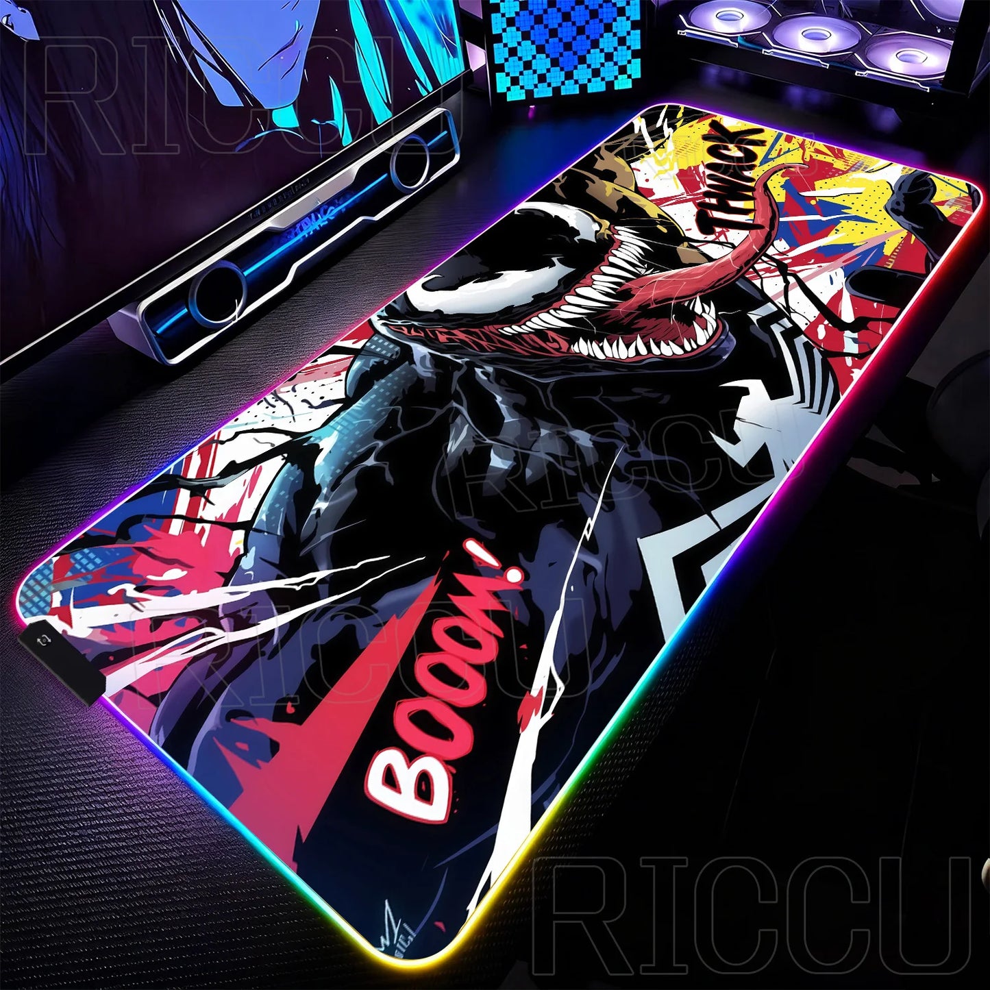 RGB 1000x500MM Marvel Large Mouse Pad Venom Computer Game PC Accessories LED expand Desk Mat Non Slip Printing Keyboard MousePad