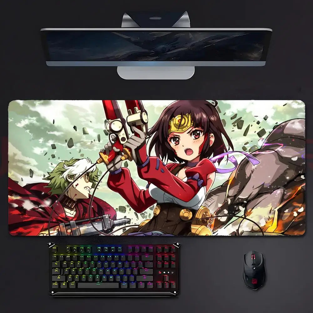 K-KABANERI OF THE IRON FORTRESS Anime Action Mouse Pad Mousepad Large Gaming LockEdge Thickened PC Table Desk Mat