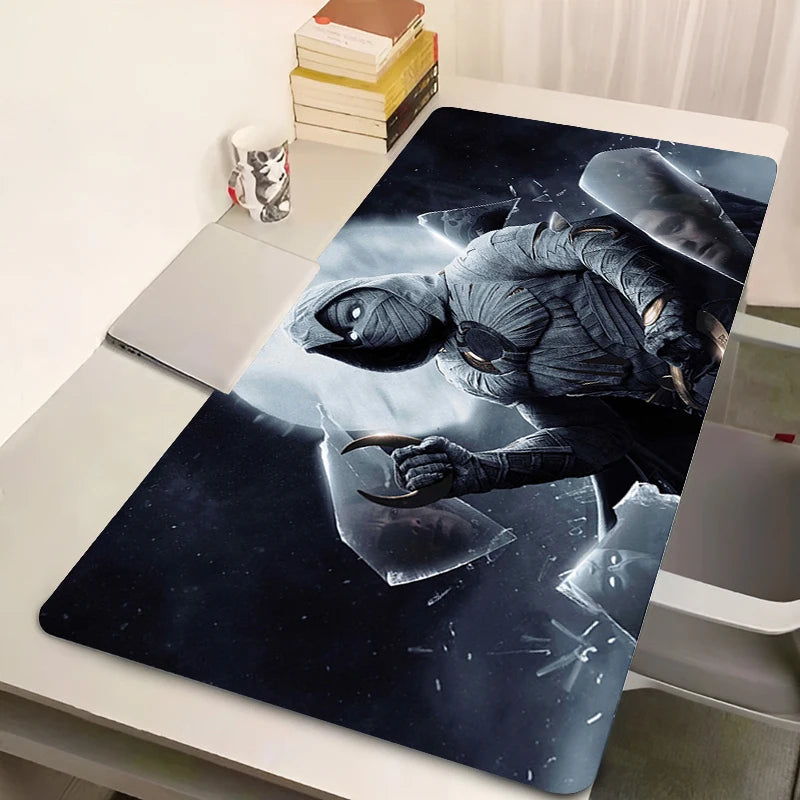 Marvel Moon Knight Mouse Pad Computer Black And White Gaming Mousepad Large Gamer Accessories Keyboard Rug Laptop Anime Desk Mat