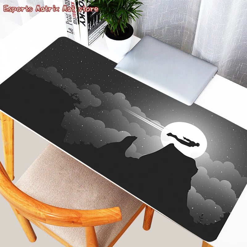 Anime Mousepad Gamer Gaming Mouse Pad HD Print Iron Man Desk Mat Black And White Play Mat Office Computer Cabinet Keyboard Pad