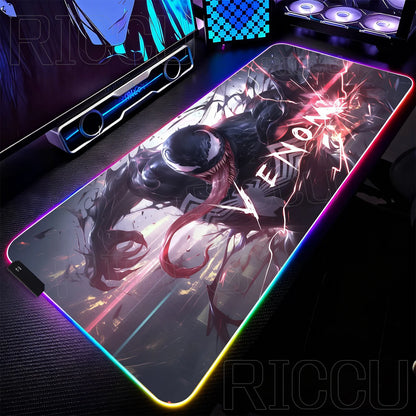 RGB 1000x500MM Marvel Large Mouse Pad Venom Computer Game PC Accessories LED expand Desk Mat Non Slip Printing Keyboard MousePad