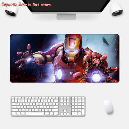 Iron Man Mousepad HD Printing Computer Gamers Locking Edge Non-slip Mouse Pad  Keyboard PC Desk Pad