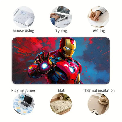 Marvel Hero Iron Man overlock Mouse Pad Desk accessories office Pad Keyboard Mouse Pad Computer Laptop Pad Game Console Pad