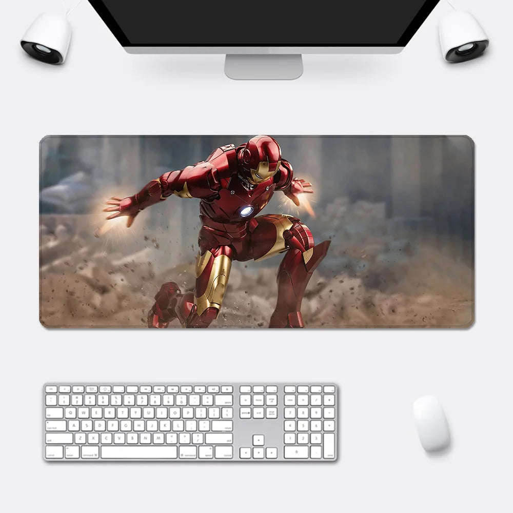 Iron Man Mousepad HD Printing Computer Gamers Locking Edge Non-slip Mouse Pad  Keyboard PC Desk Pad