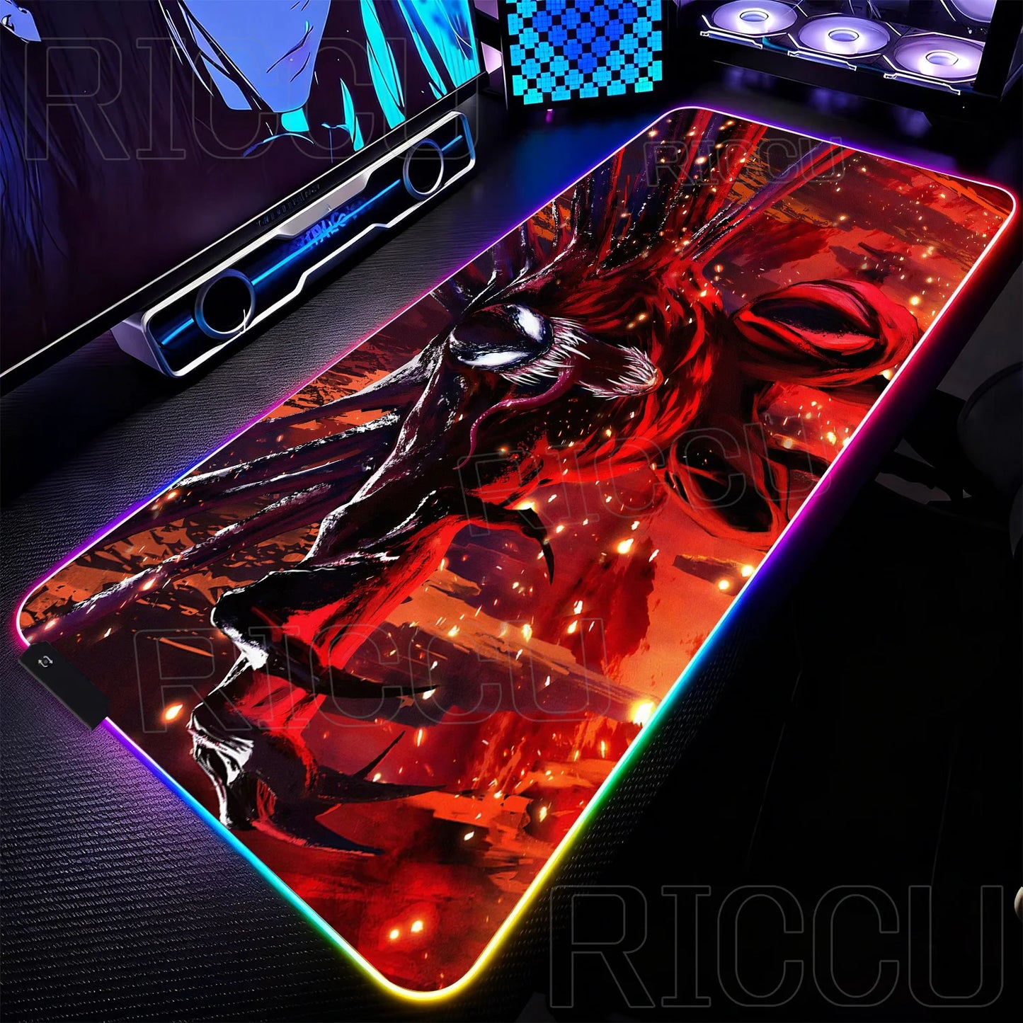 RGB 1000x500MM Marvel Large Mouse Pad Venom Computer Game PC Accessories LED expand Desk Mat Non Slip Printing Keyboard MousePad