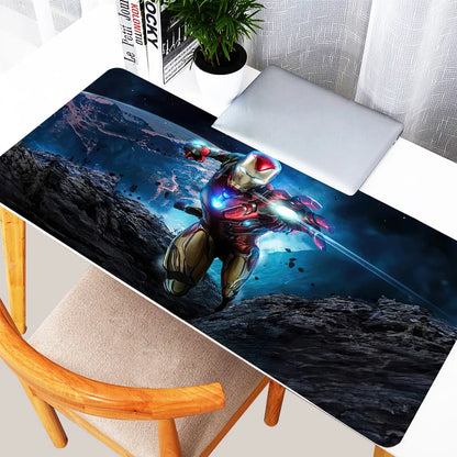 Anime Mousepad Gamer Gaming Mouse Pad HD Print Iron Man Desk Mat Black And White Play Mat Office Computer Cabinet Keyboard Pad