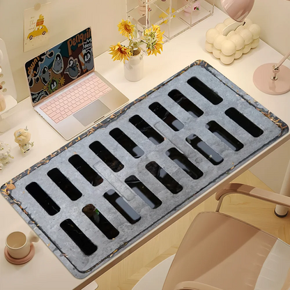Funny Iron Drain Grate Cast Mouse Pad Non-slip Thickened MousePad Large Writing Lockedge Office Student Gaming Cushion