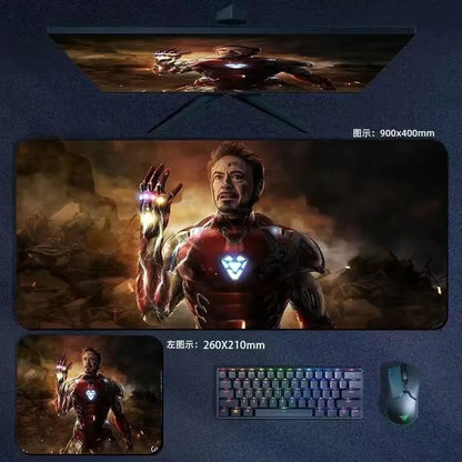 Mouse Pad the Avengers Iron Man Captain America Thor Hulk Ant-Man Black Widow Extra-Large Thickened Computer Keyboard Desk 90*40