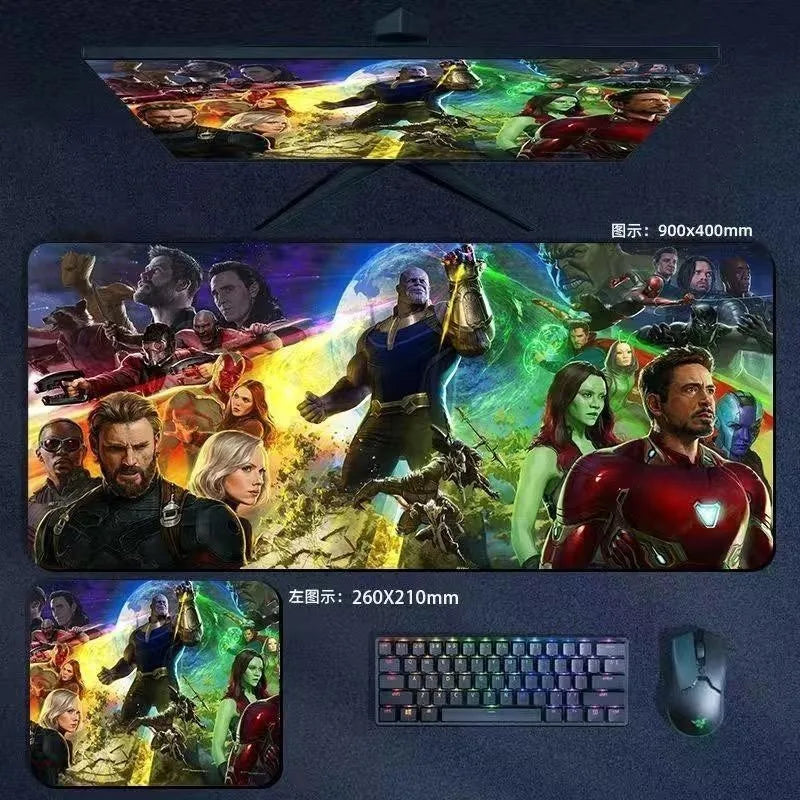 Mouse Pad the Avengers Iron Man Captain America Thor Hulk Ant-Man Black Widow Extra-Large Thickened Computer Keyboard Desk 90*40