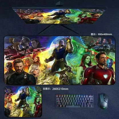 Mouse Pad the Avengers Iron Man Captain America Thor Hulk Ant-Man Black Widow Extra-Large Thickened Computer Keyboard Desk 90*40