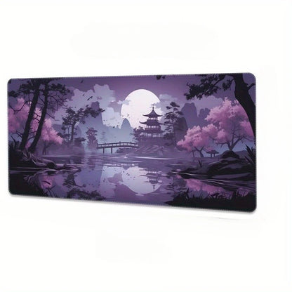 Purple Cherry Blossom Moonlit Bridge Design Mouse Pad Desk Mat gaming mats anti-slip Durable pc accessories mouse mat mauspad