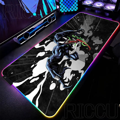 RGB 1000x500MM Marvel Large Mouse Pad Venom Computer Game PC Accessories LED expand Desk Mat Non Slip Printing Keyboard MousePad
