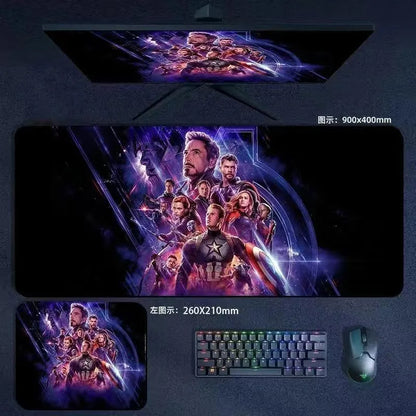 Mouse Pad the Avengers Iron Man Captain America Thor Hulk Ant-Man Black Widow Extra-Large Thickened Computer Keyboard Desk 90*40