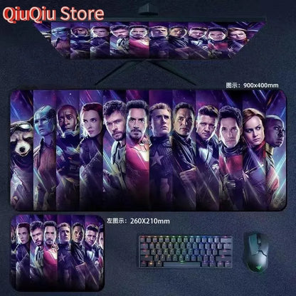 Mouse Pad the Avengers Iron Man Captain America Thor Hulk Ant-Man Black Widow Extra-Large Thickened Computer Keyboard Desk 90*40