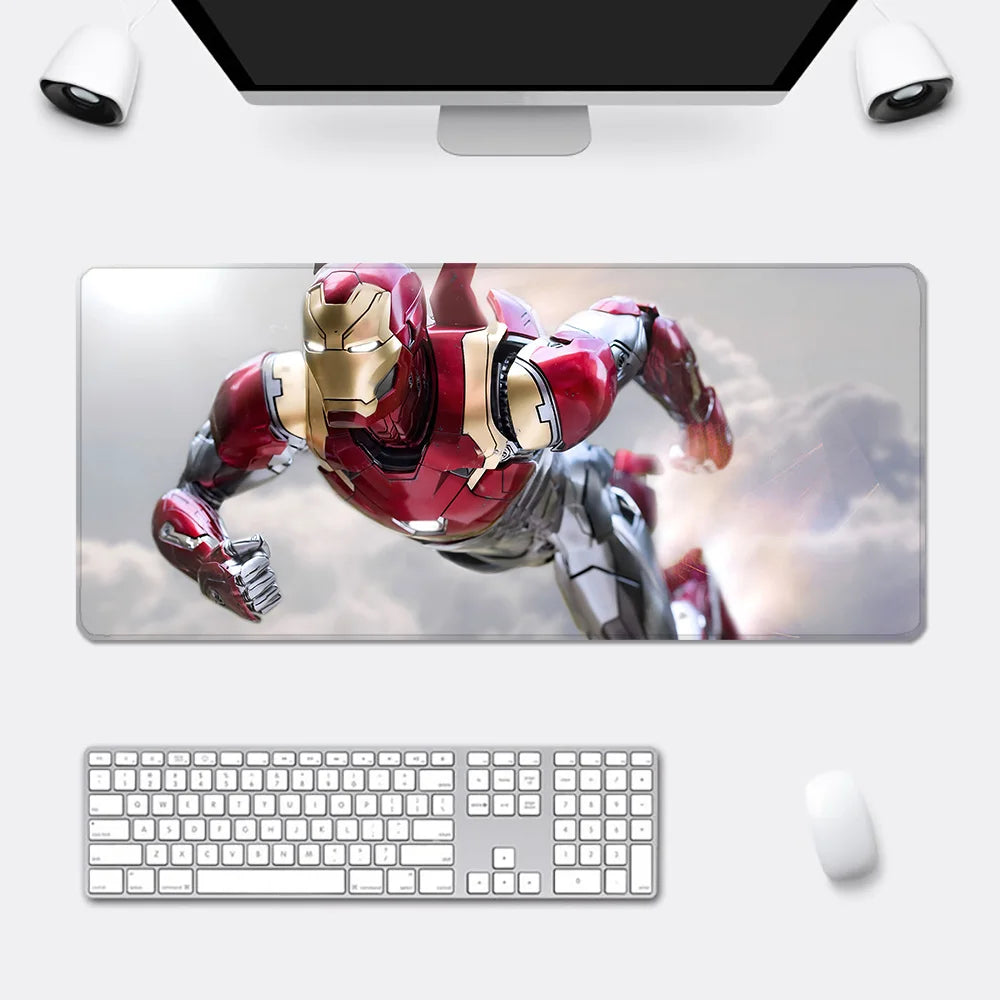 Iron Man Mousepad HD Printing Computer Gamers Locking Edge Non-slip Mouse Pad  Keyboard PC Desk Pad